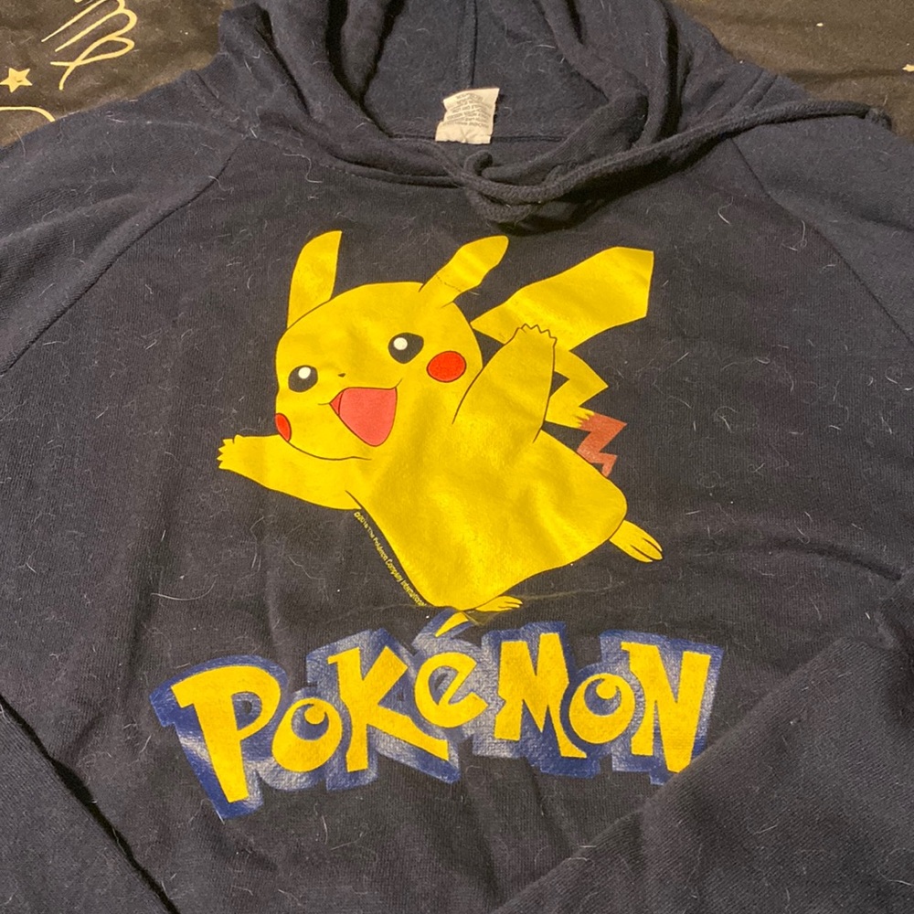 Navy blue Pokémon Pikachu hoodie, size medium with